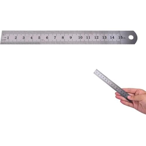 New 1PC Metric Rule Precision Double Sided Measuring Tool 15cm Metal Ruler