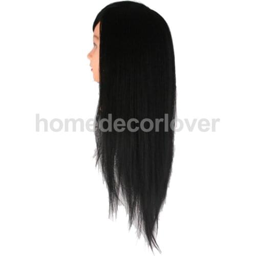 Hair Salon Cosmetology Hairstyling Mannequin Practice Head Model Black 41cm
