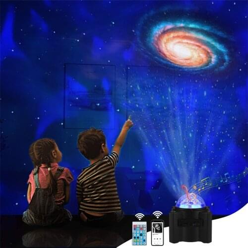 Rechargeable Galaxy Star Projector lamp with Bluetooth Speaker 12 Planet starry sky kids night light room party Christmas decor