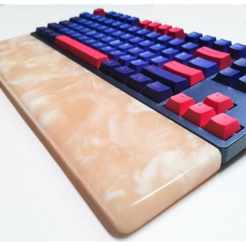 Kashcy Solidified Resin Milk Pink Palm Rest For Ergonomic Gaming Mechanical Keyboard Wrist Support Pad ,62 68 87104 keys
