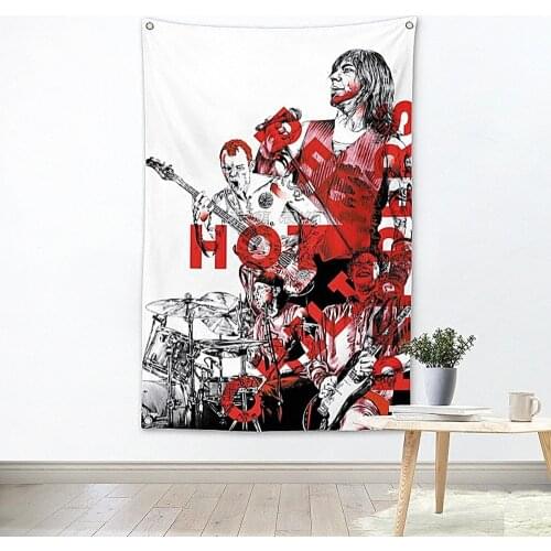 Rock and Roll Band Singer Music Posters Hip Hop Reggae Print Art Canvas Banner Four-hole Flag Background Wall Hanging Home Decor