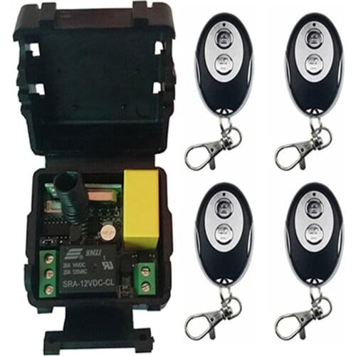 AC 220V 1CH 1 CH Mini Wireless RF Remote Control Light Switch 10A Relay Output Radio Receiver Module+metal Transmitter