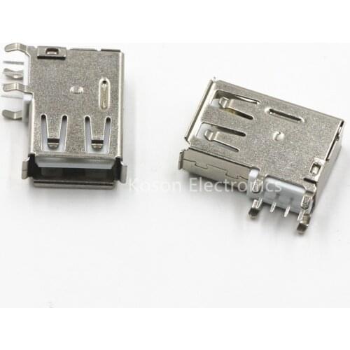 10pcs USB Type-A Female PCB Mount Socket Connector High Quality Vertical Usb A Female Socket Jack Connector 90 degree
