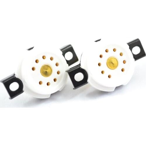 High Quality 9 PIN 9P Tube Socket Gold Plated For 12AU7 ECC83 12AX7 12AT7 5814