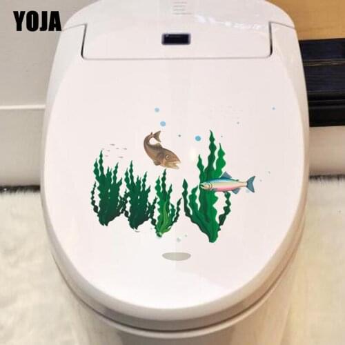 YOJA 23.1*19.9CM Funny Cartoon Pattern Fish Bedroom Home Decor Wall Sticker Toilet Decal T3-0838