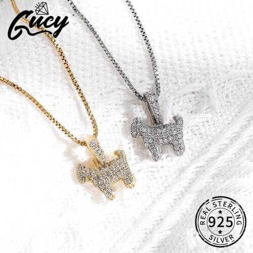 GUCY Fashion Cute animal Pendant Necklace For Women 925 Sterling Silver Cubic Zirconal Necklace Jewelry Wholesale