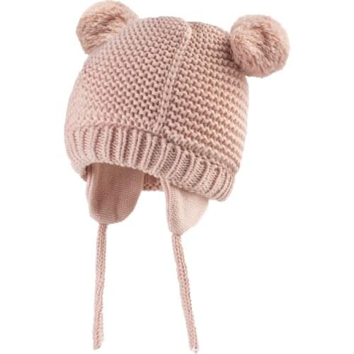 Winter Thick Warm Baby Hat Pompom Knitted Newborn Baby Boy Girl Hat Bonnet Fleece Beanie Cap For Kids Boys Girls 0-24 Months