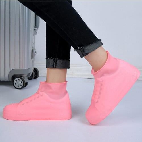 1Pair Outdoor Non-slip Silicone Shoes Cover Unisex Waterproof Wear-resistant Elastic Rain Shoes Boots Protector Size S/M/L