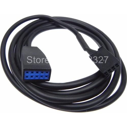 10pcs High Quality Car Aux USB Switch Input Socket Wire cables length 145cm 10-pin For BMW E46 3-series Business CD hot
