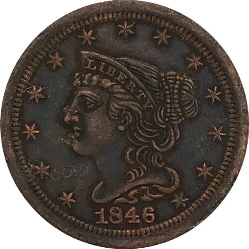 1846 United States of America Dollar Half Cent Collectibles Red Copper Copy Coin