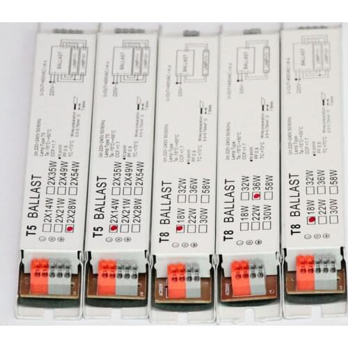 220-240V AC 2x18W 2x30W 2x36W 2x58W Wide Voltage T8 Electronic Ballast Fluorescent Lamp Ballasts