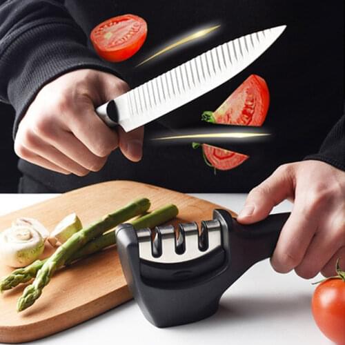 Knife Sharpener 3 Stages Professional Sharpening Stone Grinder Knives Whetstone Tungsten Kitchen Grinding Stone Sharpener Tool