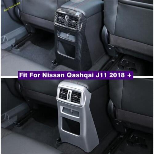 Car Accessories Armrest Box Air AC Outlet Vent Anti Kick Panel Cover Trim For Nissan Qashqai J11 2018 - 2020 Matte / Carbon Look