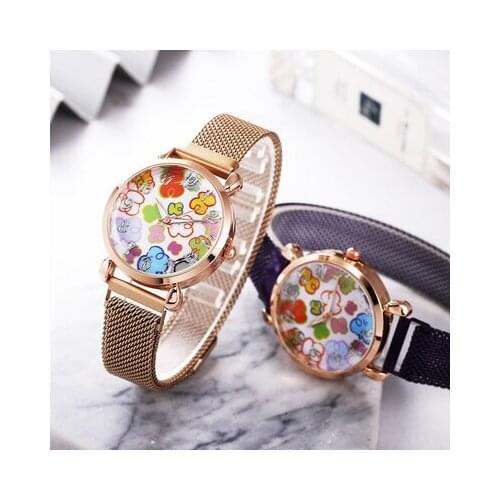 Women Watch New Quartz Bear Watch Brand Reloj mujer Fashion Stainless Steel Analog Magnet Wrist Watches kobiet zegarka