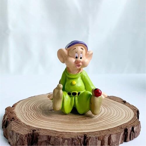 Disney 7cm Snow White and the Seven Dwarfs the Dopey Resin Action Figure Toys Collection Model Toy For Home Decor Birthday Gift