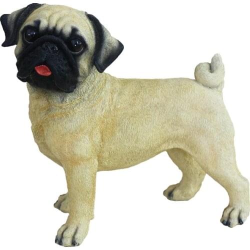 Handmade Simulation Dog Decoration Resin Cute Pet Pugdog Model Living Room TV Cabinet Home Decoration Fortune Crafts Ornaments