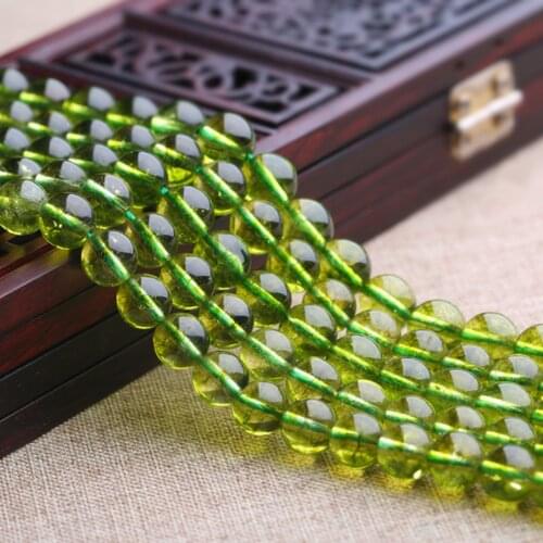 Grade A Natural Clear Quartz Beads Dyed into Grass Green Color Smooth Polished Round 6mm-12mm 15 Inch Strand BJ23