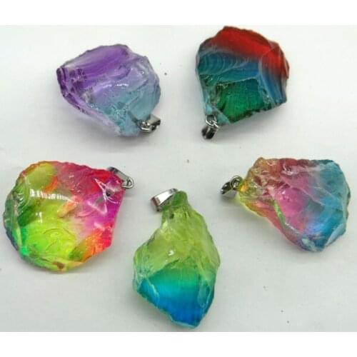 Natural Stone Quartz Crystal tiger eye Turquoises Irregular Charms Pendants For diy Jewelry Msaking necklace Accessories6pc