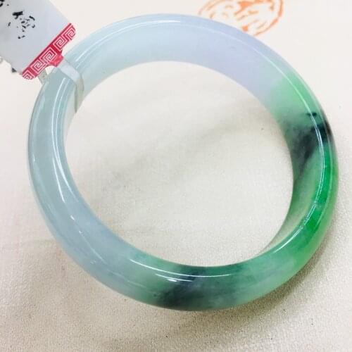 Natural Burmese Emerald Elegant 52-62m Light Green Dark Green Bracelet Fine Jade Bracelet Send A Country Certificate