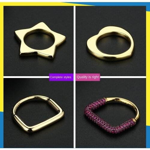 2020 new five-pointed star diamond ring Korean wave ins love retro trend womens brand jewelry Exquisite Cute Charms Luxury