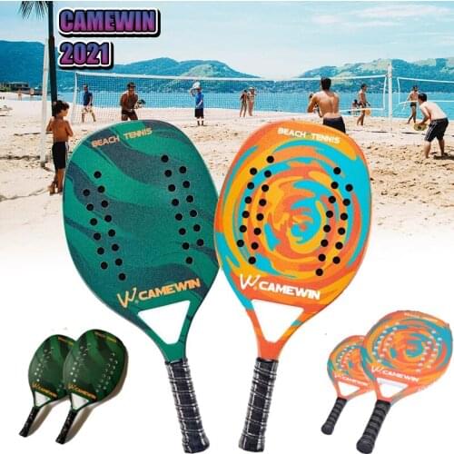 2021 CAMEWIN New Adult Professional Full Carbon Beach Tennis Paddle Pickle Racket Soft EVA Face With Bag Unisex Equipment