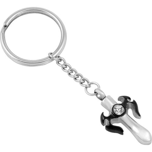 IJK2024 keepsake ashes urn cremation keychain jewelry,Hot Selling Stainless Steel Cross Memorial Pendant Male Accessories