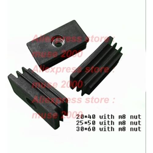 20x40 25x50 30x50 30x60 rectangle feet caster screw plug m8 nut embedded tube insert end Furniture Levelling Glide Feet Screw
