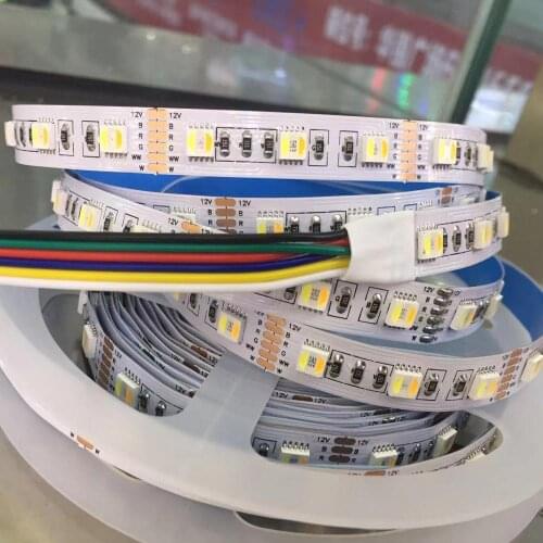 Adjustable RGB+CCT 5 In 1 Chip 5050 SMD LED Strip Light CW+RGB+WW Temperature Strip DC 12V 24V SMD 5050 LED Strip RGBCCT ip67