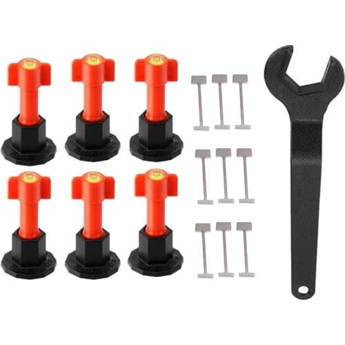T-Pin Tile Leveling System with Bubble Level Head 25Pcs Reusable Tile Leveler 1 Wrench and 50Pcs 3mm Tile Spacers