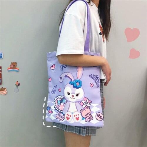 Disney Star Delu Duffy Stitch Tote Bags Women Children Cute Shoulder Bag Office Handbag Daily Casual Shopping Bags Shipping Free