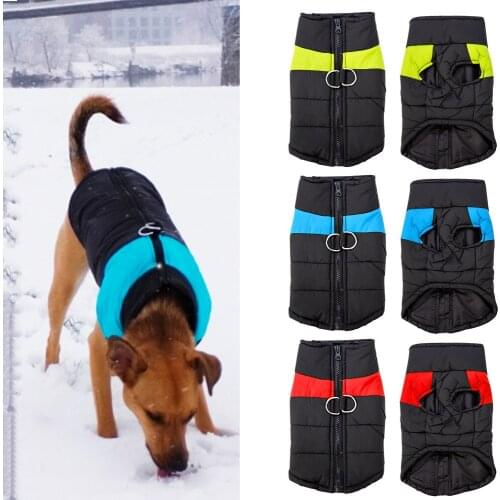 Warm Winter Dog Clothes Coat Waterproof Pet Dog Puppy Vest Jacket Chihuahua Clothing For Small Medium Large Dogs 4 Colors S-5XL