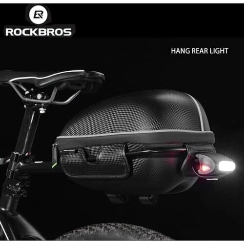 ROCKBROS Waterproof Bike Bag Hard Shell Hang Rear Reflective Light Load-Bearing Saddle Bag EVA Large Capacity Seat Bicycle Bag