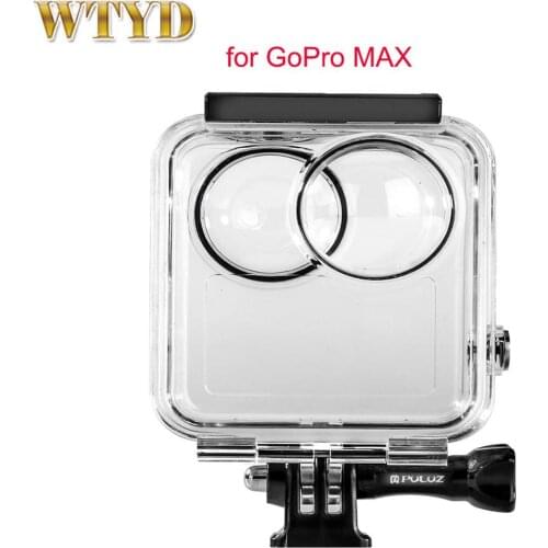 PULUZ 45m Underwater Waterproof Housing Diving Case for GoPro MAX Diving Case Waterproof Case Cover for GoPro Action Camera
