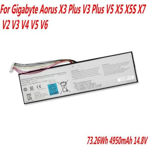 High Quality GX-17S Laptop battery For Gigabyte Aorus X3 Plus V3 Plus V5 X5 X5S X7 V2 V3 V4 V5 V6 73.26Wh 4950mAh 14.8V