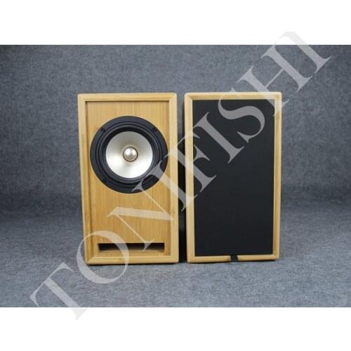 High-end bookshelf HIFI passive speaker for home living room, 5 inch subwoofer speaker with fever around solid wood labyrinth