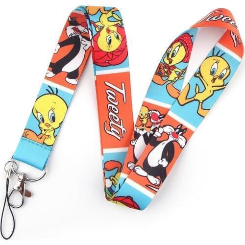 Funny Cartoon cat Art Key Chain webbings ribbons Neck Strap for Phone Keys ID Card Cartoon Lanyards