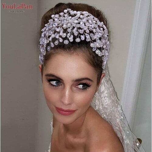 YouLaPan HP388 Wedding Hair Jewelry Accessories Rhinestone Headbands Women Bride Wedding Queen Crown Tiara Crown Bridal Headwear