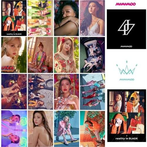16Pcs/Set KPOP MAMAMOO Album Reality In BLACK Self Made Paper Lomo Card Photo Card Poster HD Photocard Fans Gift Collection