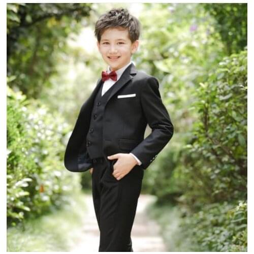 2019 Kids boys wedding Blazers Black suits boy slim blazer stylish formal suits sets for boy party clothes flower boy clothing