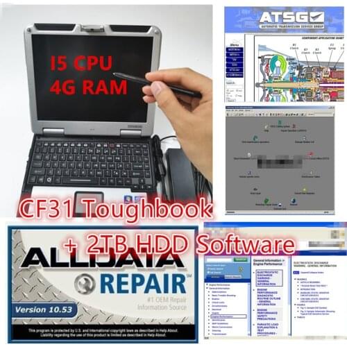 2020 Hot Sale All Data Software Mit../Chell Auto..Data ATSG Vivid Workshop Elsawin 2TB HDD installed CF31 I5 4G Toughbook laptop