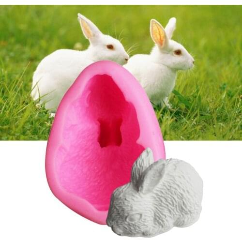 3D Easter Bunny Animal Soap Silicone Mold Chocolate Fondant Rabbit Cake Decorating Handmade DIY Tool Accessories 85DA