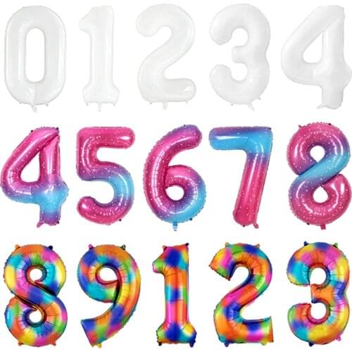 40Inch Large Foil Number Balloons Helium Balloon Adult Birthday Party Wedding Decoration Supplies Baby Shower Digital Air Globos