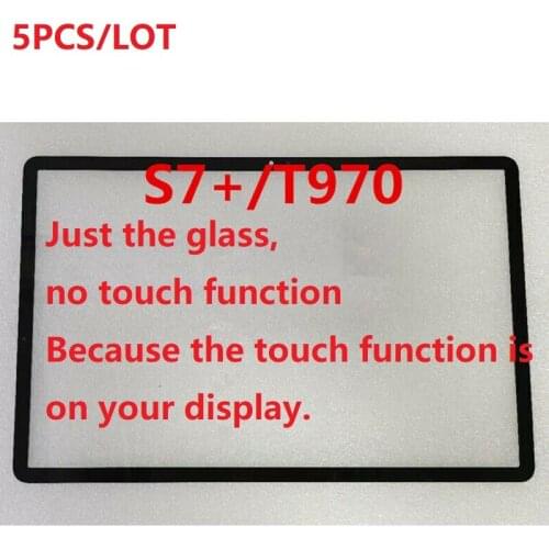 5PCS/LOT 12.4-inch Tablet PC Touch Screen Glass Outer Panel Front Glass For Samsung Galaxy Tab S7 Plus T970 s7+ T975