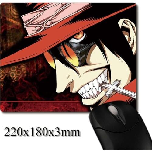 Alucard biting the cross Vampire CG of anime Hellsing printed Heavy weaving anti-slip rubber office mouse pad Coaster Party gift