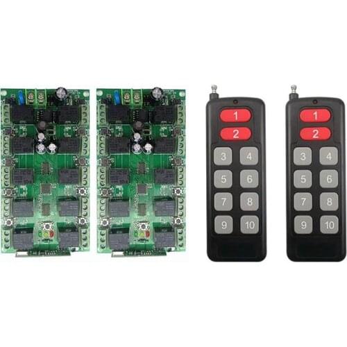 DC 12V 10A 10CH 10 channel RF Wireless Remote Control system Receiver+Transmitter Individual learning code Garage Doors/shutters