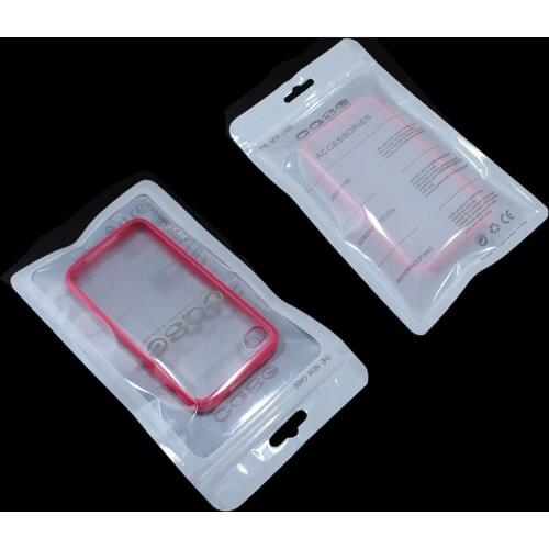 New Mobile Phone Case Cover Storage Retail Packaging Bags for iPhone 4 4S 5 5S 6 Plastic Ziplock Poly Packs White 100Pcs/Lot