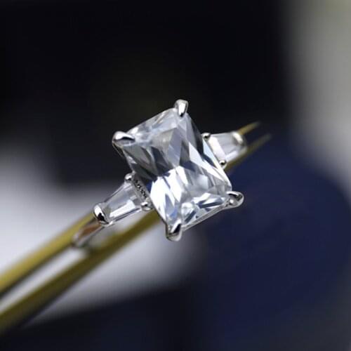 Pure 925 sterling silver hot brand jewelry for men and women with square engagement ring geometry classic ring wedding party gif