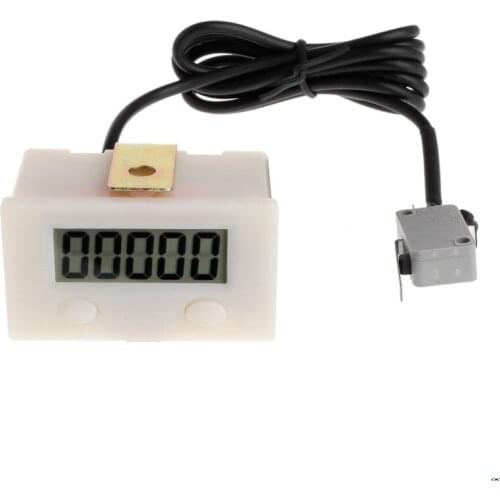 Digital 5 Digit LCD Electronic Punch Counter With Microswitch Reset&Pause Button