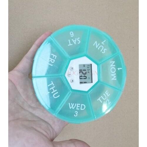 Digital Display Compartment Electronic Smart Timing Pill Case Medicine Box Container Tablet Storage Case Circular Reminder Alarm