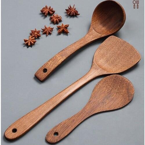 Wooden Spatulas Kitchen Cooking Utensil Healthy Utensils From High Moist Resistance Teak Eco-Friendly Wood Spatula